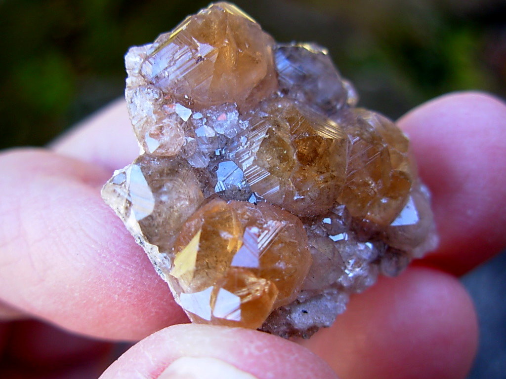 Grossular Garnets on matrix from Jefferson Mine Asbestos Canada