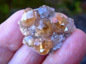 Grossular Garnets on matrix from Jefferson Mine Asbestos Canada