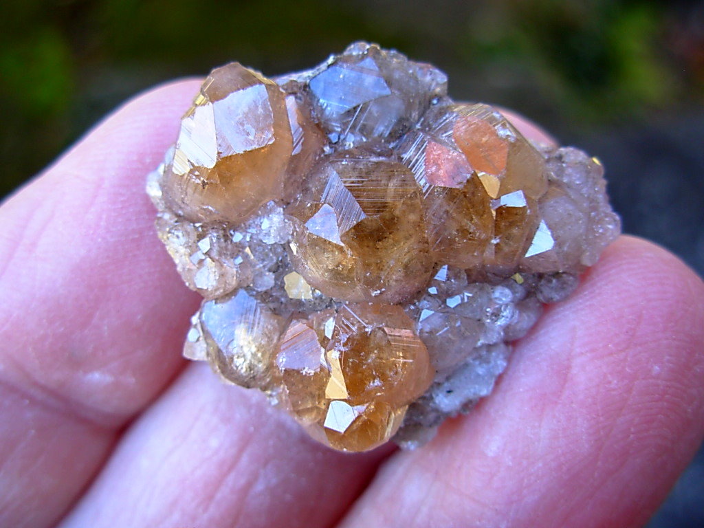 Grossular Garnets on matrix from Jefferson Mine Asbestos Canada