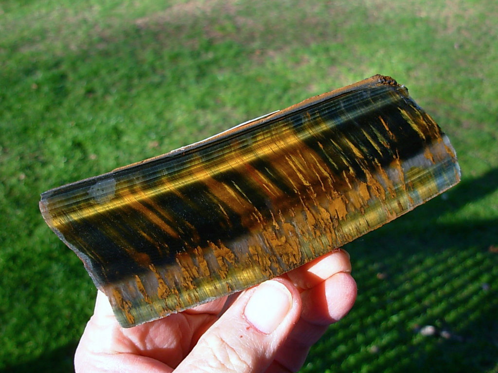 Hawk's Eye over Plume Agate Face Cut Nodule from Western Australia