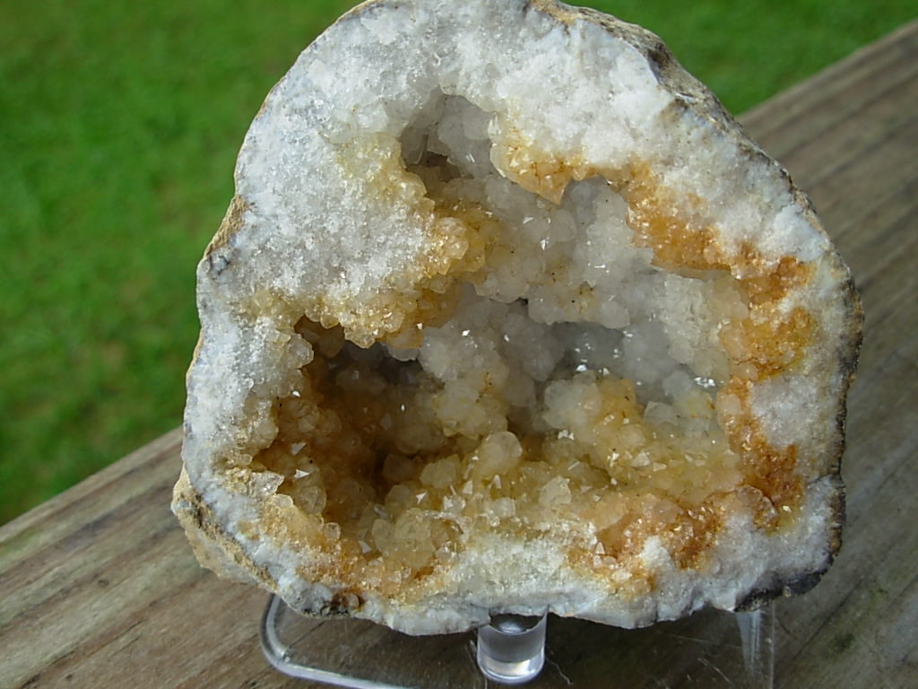 Iron Influenced Crystal Geode ( Matched Pair) from Keokuk, Iowa