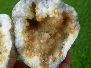 Iron Influenced Crystal Geode ( Matched Pair) from Keokuk, Iowa