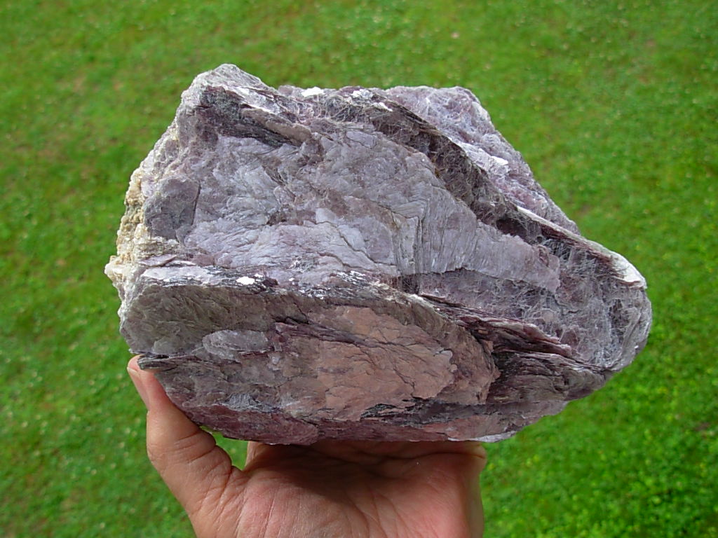 Large Lepidolite Lithium Mica specimen with a bit of matrix from Brazil