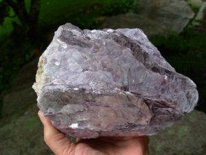 Large Lepidolite Lithium Mica specimen with a bit of matrix from Brazil
