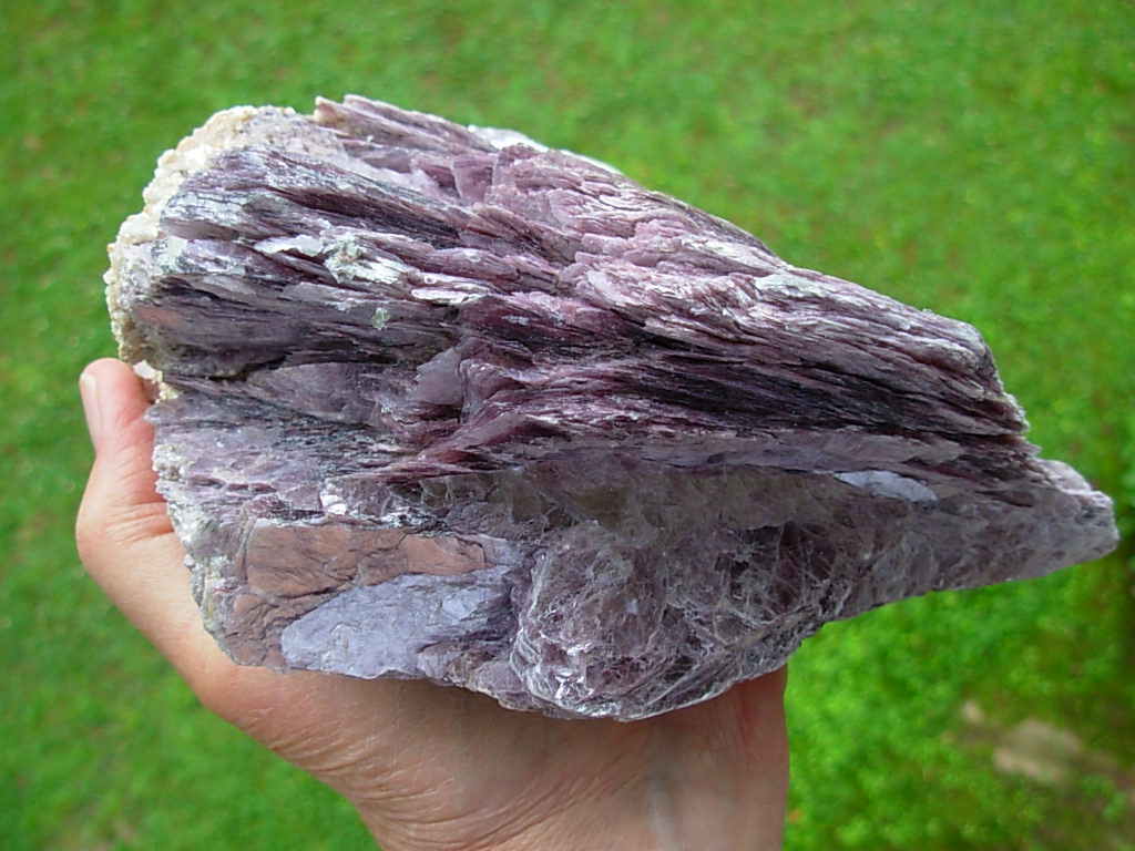Large Lepidolite Lithium Mica specimen with a bit of matrix from Brazil