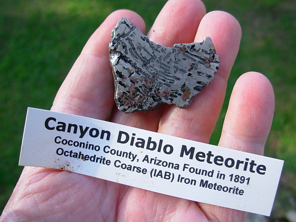 31g Canyon Diablo Etched End Slab Meteorite