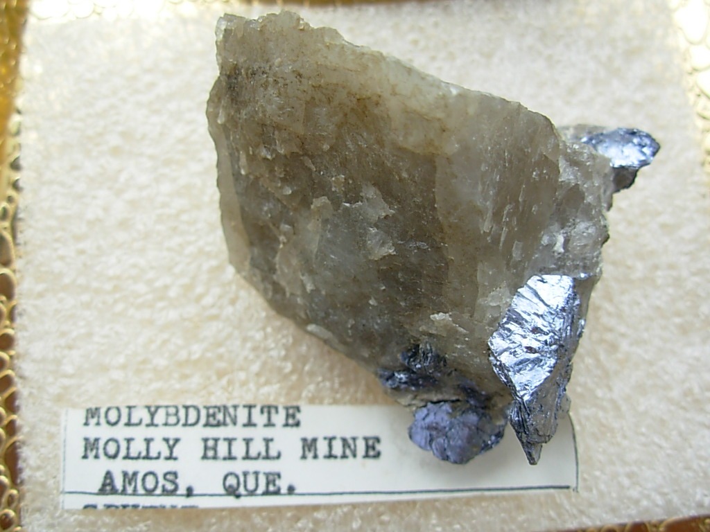 Molybdenite in Quartz matrix from the Molly Hill Mine, Quebec, Canada