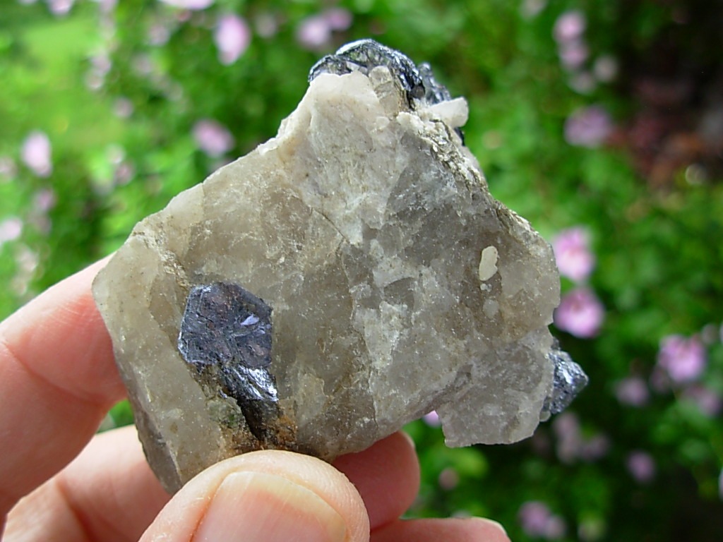 Molybdenite in Quartz matrix from the Molly Hill Mine, Quebec, Canada