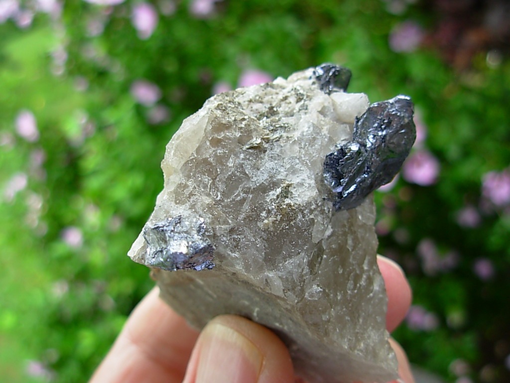 Molybdenite in Quartz matrix from the Molly Hill Mine, Quebec, Canada