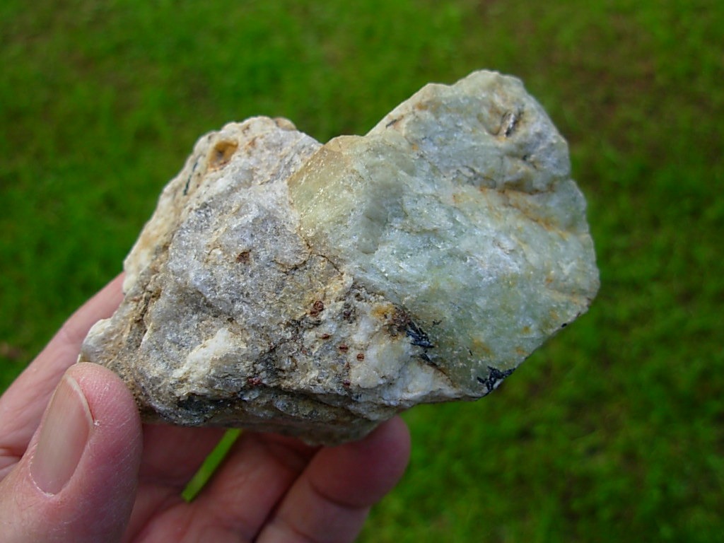 Beryl in Albite Quartz Matrix with Minor Schorl Ray Mine