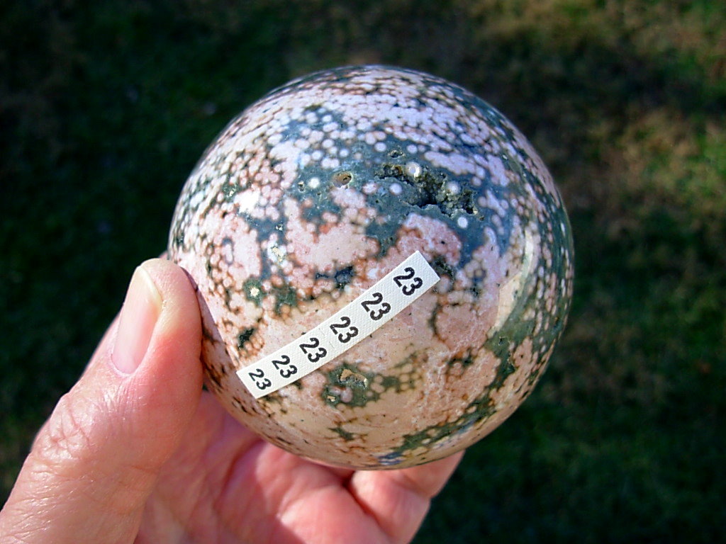 Rare Polished Ocean Jasper 3 inch Sphere from Madagascar