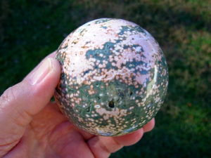 Rare Polished Ocean Jasper 3 inch Sphere from Madagascar