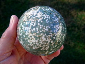 Rare Polished Ocean Jasper 3 inch Sphere from Madagascar