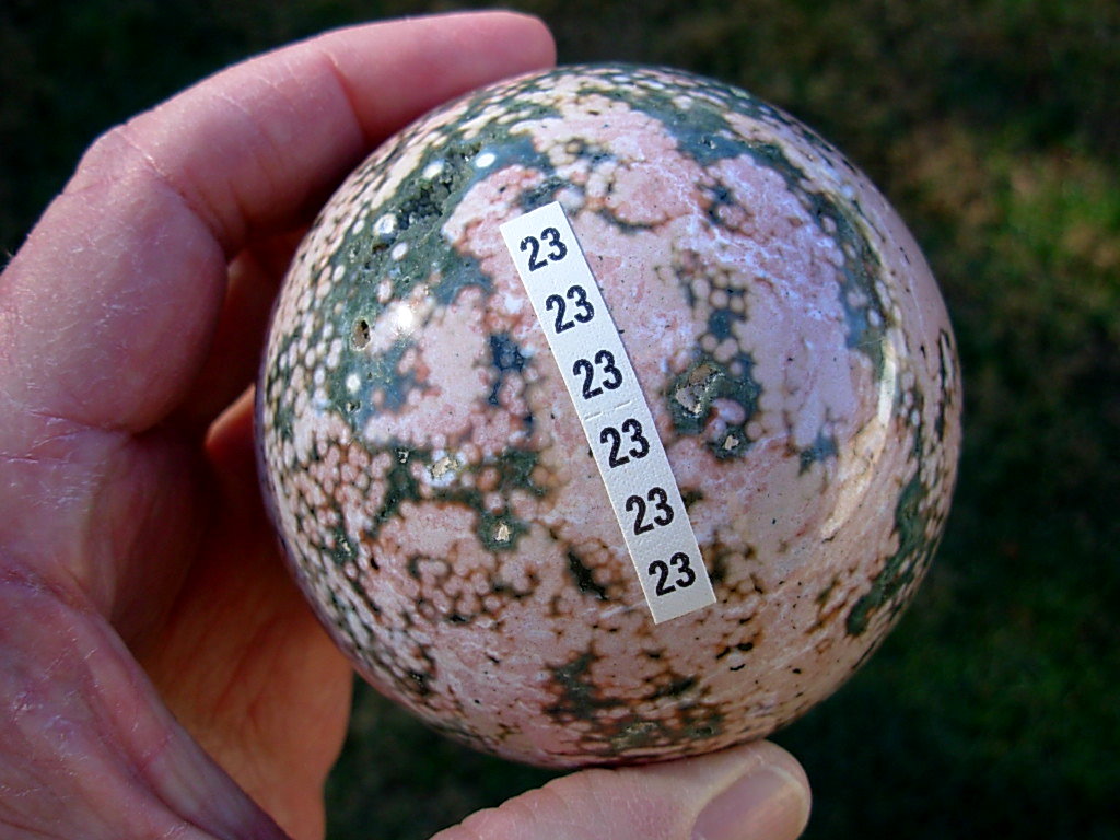 Rare Polished Ocean Jasper 3 inch Sphere from Madagascar