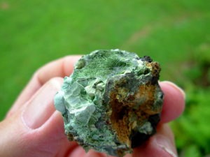 Olivenite Acicular Crystals from St. Day, Cornwall