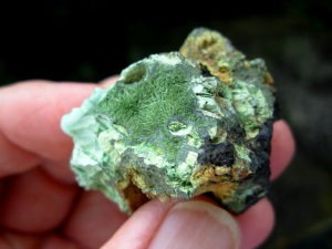 Olivenite Acicular Crystals from St. Day, Cornwall