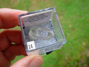 Quartz Polished Point with Actinolite and Chlorite Inclusions