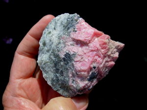 Rose Pink Rhodochrosite on Matrix from Sweet Home Mine