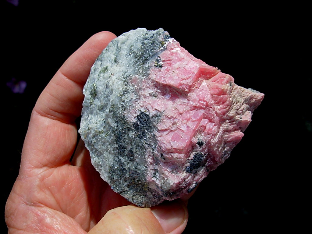 Rose Pink Rhodochrosite on Matrix from Sweet Home Mine