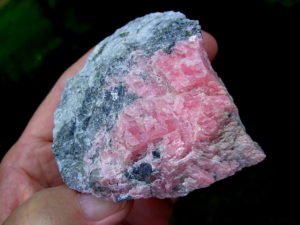 Rose Pink Rhodochrosite on Matrix from Sweet Home Mine