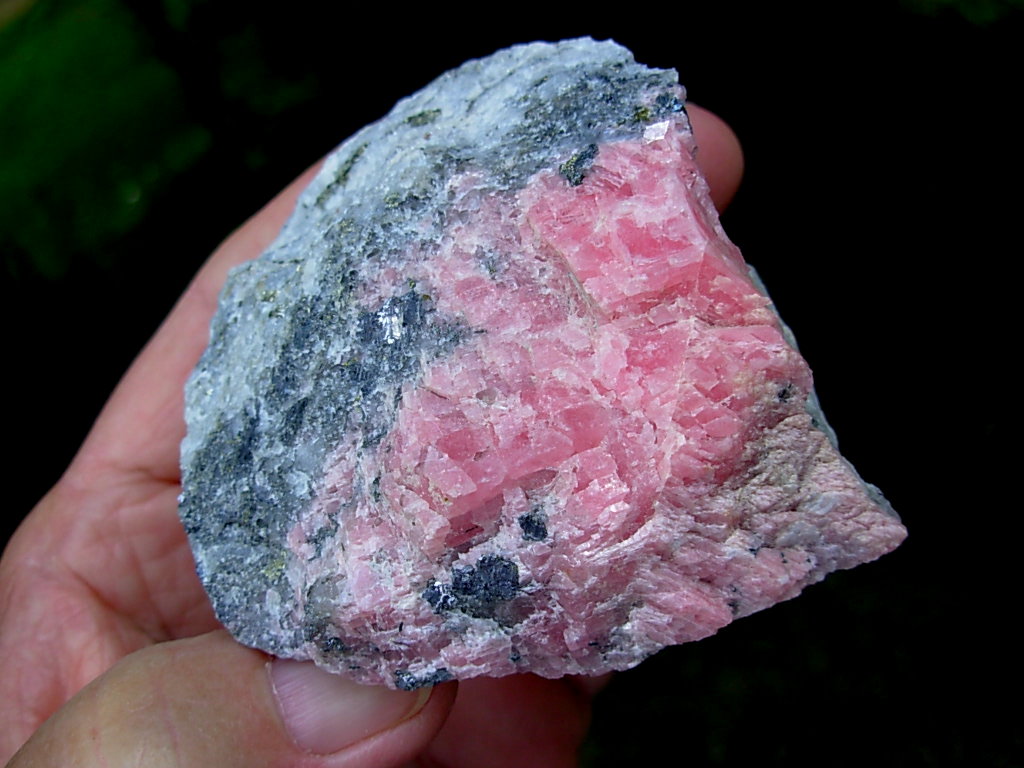 Rose Pink Rhodochrosite on Matrix from Sweet Home Mine