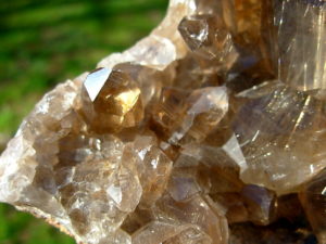 Natural Smoky Quartz Points with Golden Rutile Inclusions from Brazil