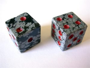 14mm Snowflake Obsidian Dice