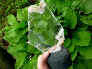 Selenite Chard on Cathedral Base from Brazil