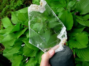 Selenite Chard on Cathedral Base from Brazil