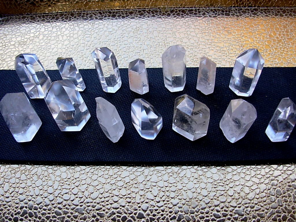 Set of 13 Polished Quartz Crystal Points