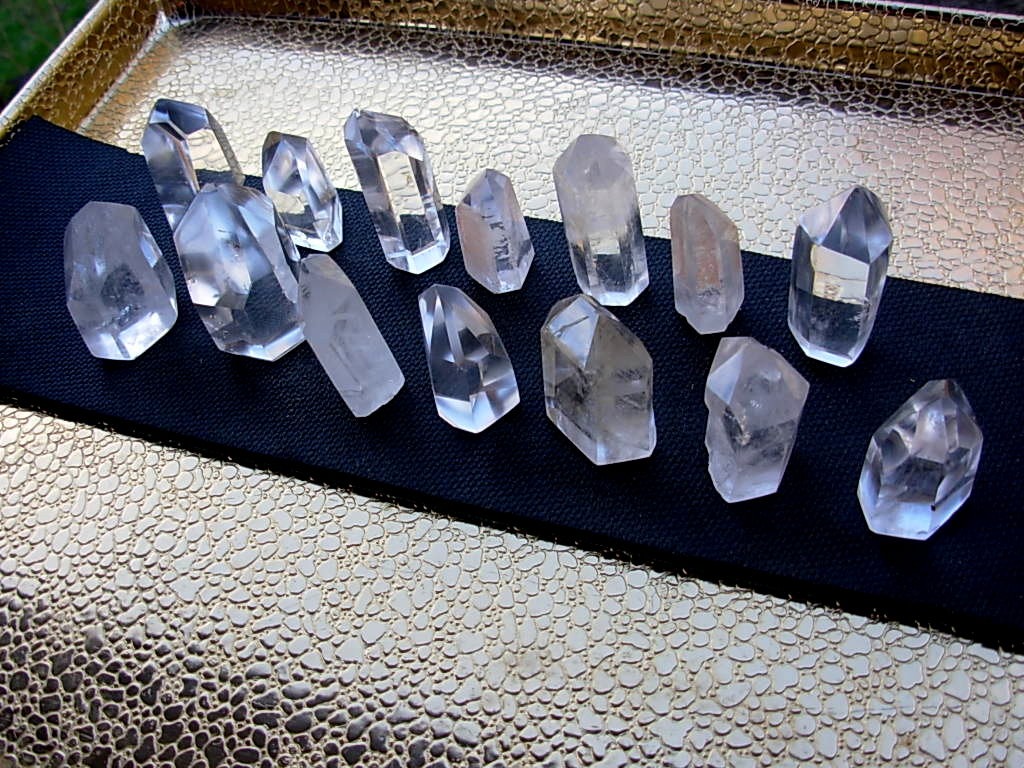 Stunning Large 13 pc set of Quartz Crystal Polished Points from Madagascar