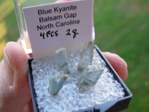 4 piece 2g Blue Kyanite Group from Balsam Gap