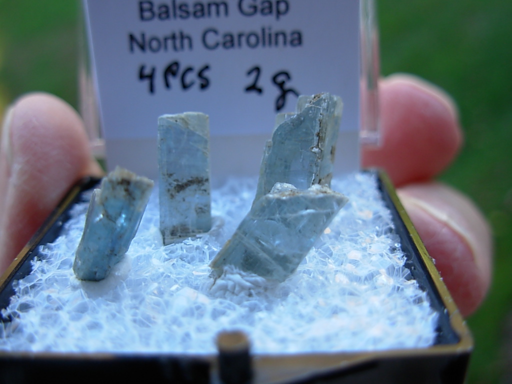 4 piece 2g Blue Kyanite Group from Balsam Gap