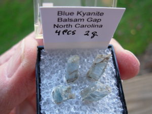 4 piece 2g Blue Kyanite Group from Balsam Gap