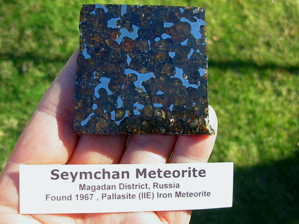 65g Seymchan Pallasite Thick Slab Polished One Side