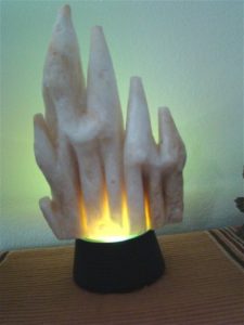 Hand Carved Calcite Sea Sponge Fingers on Base