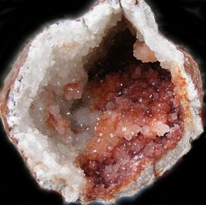 Very RARE Red Quartz Keokuk Geode from Keokuk, Iowa