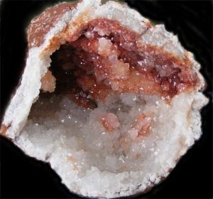 Very RARE Red Quartz Keokuk Geode from Keokuk, Iowa