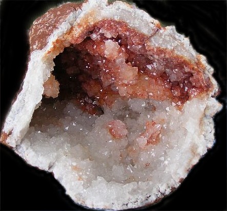 Very RARE Red Quartz Keokuk Geode from Keokuk, Iowa