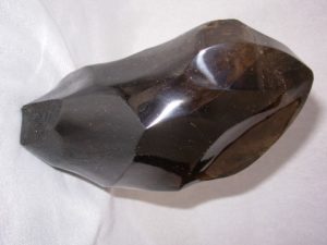 XL Morion Quartz Polished Flame Carving from Madagascar
