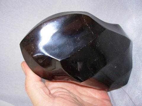 XL Morion Quartz Polished Flame Carving from Madagascar