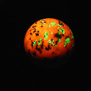 Fluorescent NJ 10 Calcite 3" Sphere with minor Franklinite and Willemite from the Sterling Hill Mine