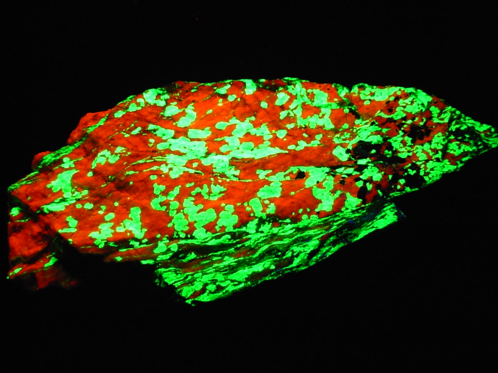 Fluorescent NJ 1 Large Tan Willemite (Troostite) and Calcite with a  Mylonitized section from the Sterling Hill Mine - Spirit Rock Shop