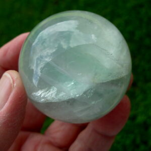 Fluorescent Green 50mm Fluorite Sphere from Madagascar Y