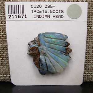Boulder Opal 16.5 cts Tribal Chief Indian Head (1970's) Queensland, Australia