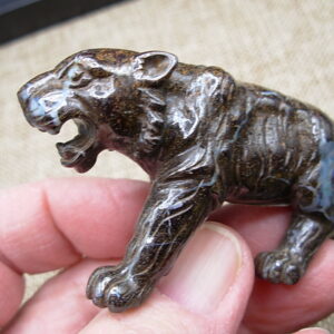 Boulder Opal Carved Gem Lion from Winton, Queensland, Australia