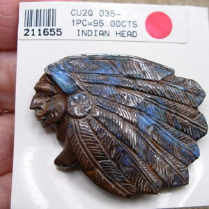 Boulder Opal 95 cts Tribal Chief Indian Head (1970's) Queensland, Australia