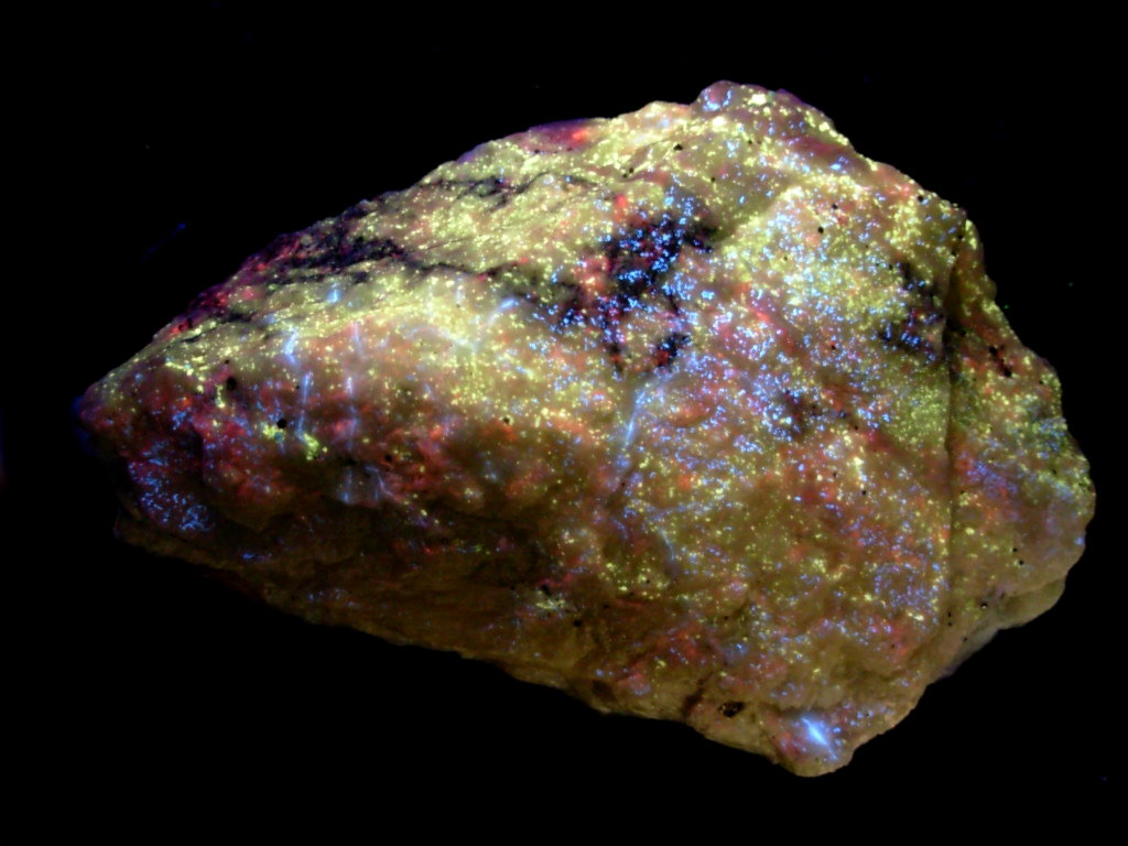 Fluorescent 8 Large Cabinet Premium Aragonite "Lightning Bolts" with Chondrodite and Diopside on Calcite - Image 5