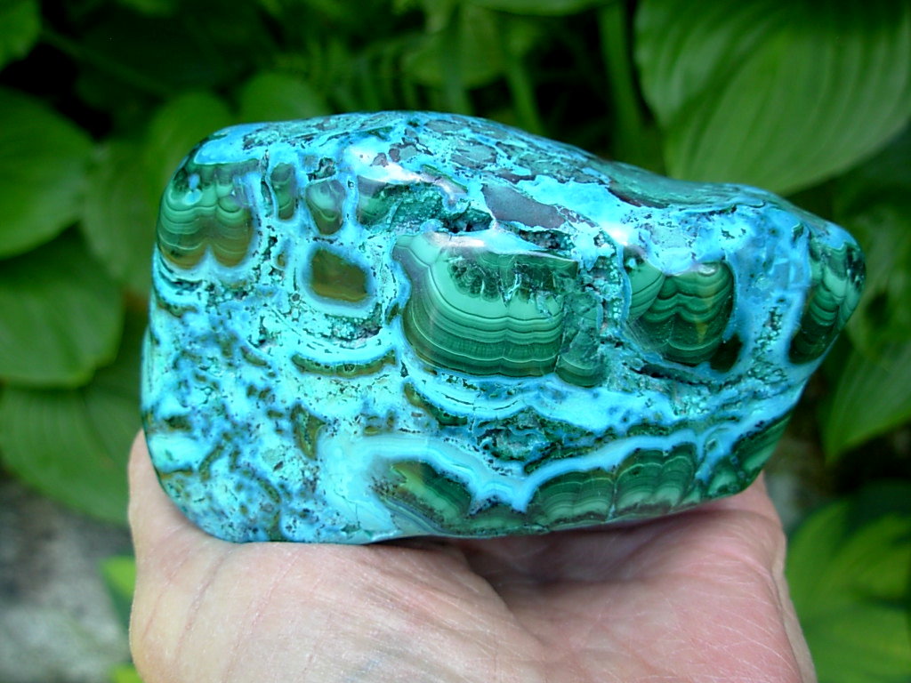 Polished Malachite and Chrysocolla Specimen 1