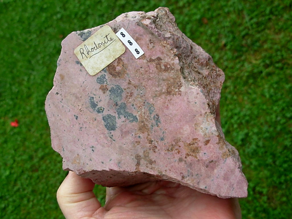 Rhodonite Large Rough 8 with Two Faces Cut - Image 2